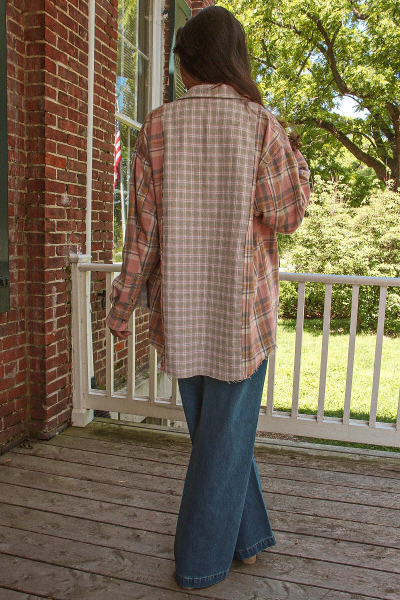 Bonfire Oversize Patchwork Shirt Pink